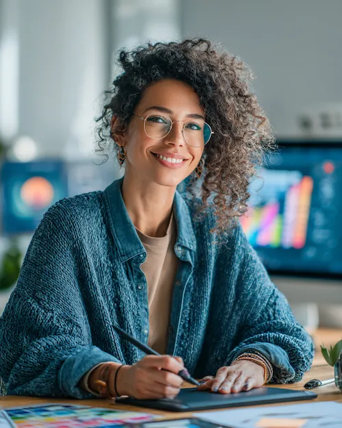Marketing virtual assistant ready to start working from a home office
